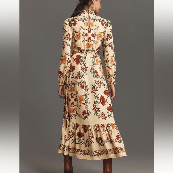 Farm Rio x Anthropologie Long Sleeve Floral Print Cutout Maxi Dress - Picture 3 of 9